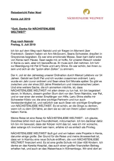 Reisebericht Pater Noel über nachhaltige Entwicklungshilfe in Afrika